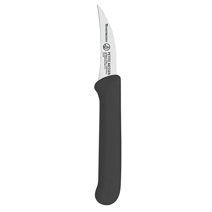 Messermeister 2.5-Inch Bird's Beak Parer with Matching Sheath, Black