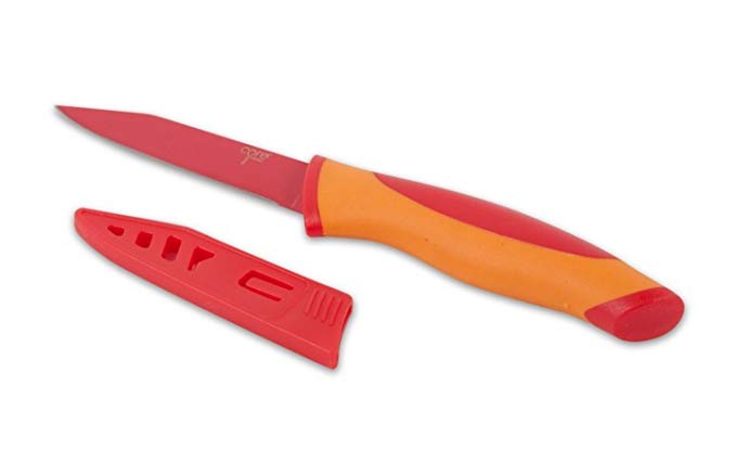 Core Kitchen Stainless Steel Paring Knife with Sheath, Strawberry, 2-Pack