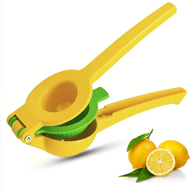 Lemon Squeezer,KOLIER 2 in1 Manual Citrus Press Juicer Premium Quality Metal Manual Lemon Lime Orange Juice Squeezer Fruit Juice(Yellow,Green)