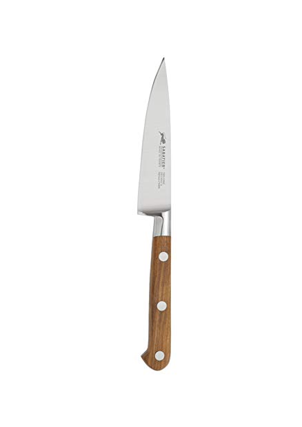 Sabatier 5091708 Full-Tang Triple Rivet High Carbon Stainless Steel Paring Knife with Olivewood Handle, 4-Inch