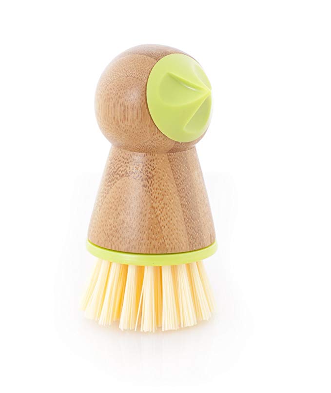 Full Circle Tater Mate Bamboo Potato Brush with Eye Remover, Green