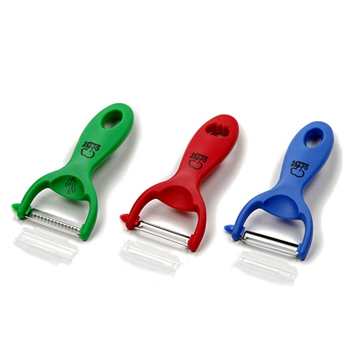 Chef Craft 42013 Vegetable Peeler Set, Green/Red/Blue