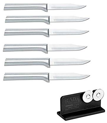 Rada Cutlery 6 Pack Paring Knife Plus R119 Knife Sharpener