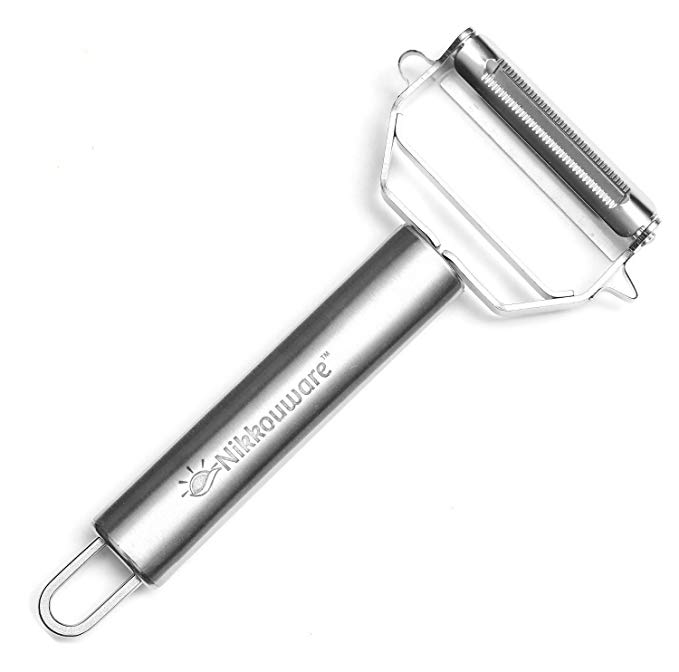 nikkouware Heavy Duty Julienne & Vegetable Peeler, Ultra Sharp Stainless Steel Dual Blades