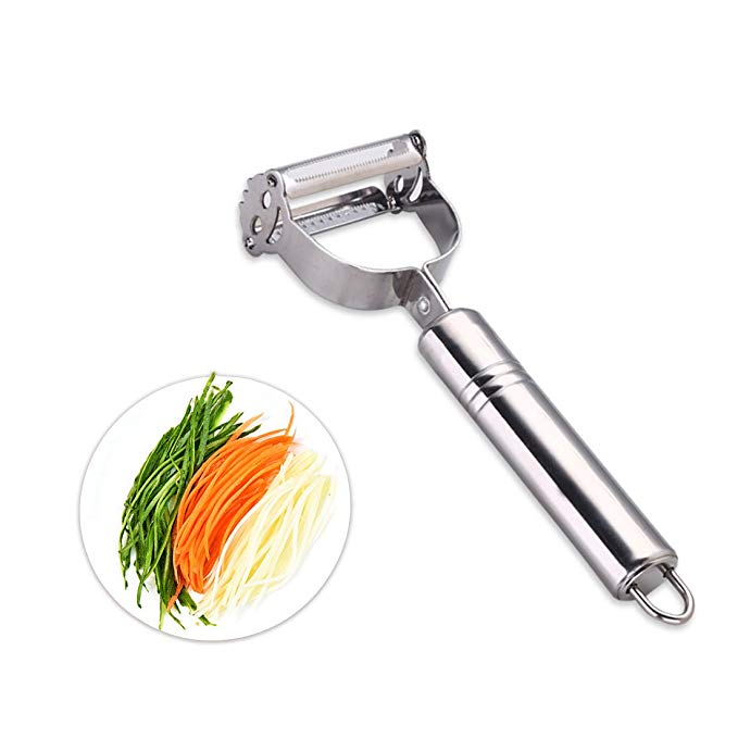 YESSHOW Vegetable & Julienne Peeler Slicer, Multifunction Double-Sided Blade Julienne Peelers Stainless Steel Cutter Kitchen Tools Grater for Peeling Fruit Potato Apple Pear