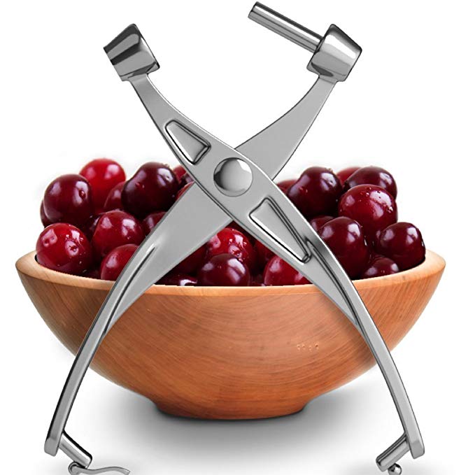 YouTensils Premium Cherry Pitter Stoner - Olive Pitter Tool Heavy Duty | Quality Finish | Includes Cherry Recipe EBOOK (Silver)