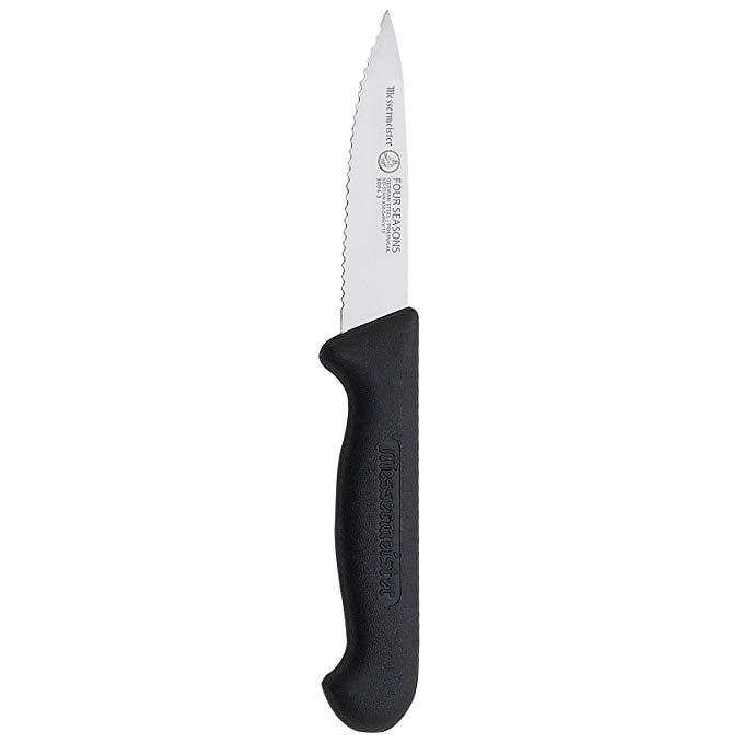 Messermeister Four Seasons Serrated Spear Point Paring Knife, 3-Inch