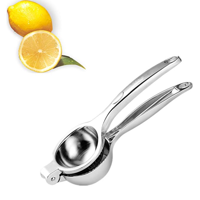 RH-2017 Lemon Squeezer, Large Capacity 304 Stainless Steel Lemon Juicer Squeezer Durable Manual Lime Press Tool Easy To Clean (Silver)