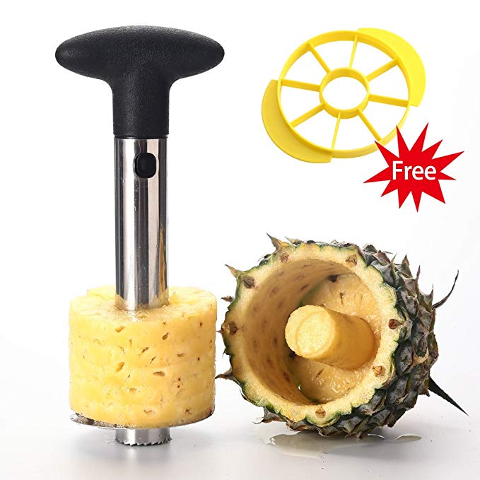 THECHEF Pineapple Corer Peeler Slicer Cutter Food Safety Stainless Steel Convenient and Efficient Kitchen Fruit Gadgets