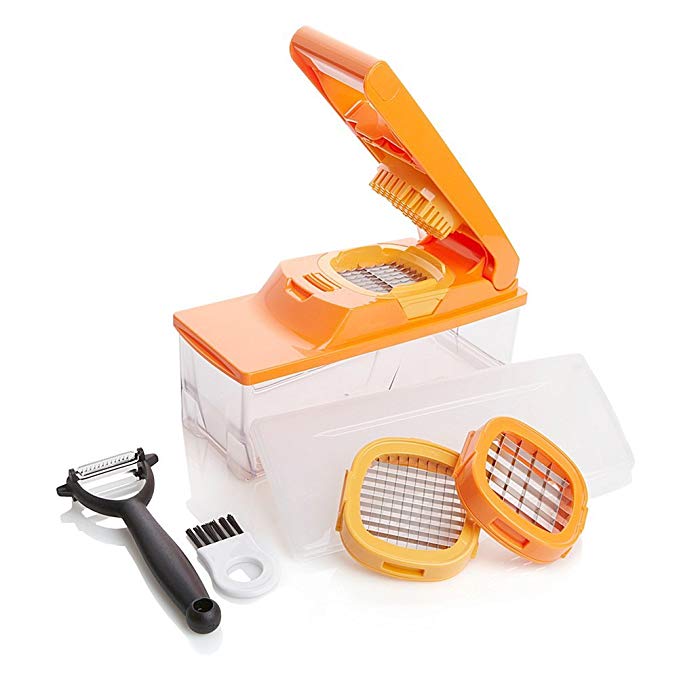 Kitchen Master Multipurpose Slicer/Dicer with Peeler Tool - TANGERINE - ORANGE - MASTER DICER WITH PEELER - ORANGE - TANGERINE