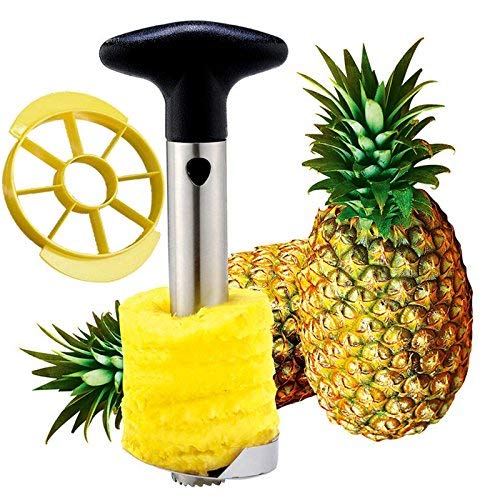 EZbuy Stainless Steel Pineapple Peeler Corer Slicer with a Quality Fruit Wedger - All In One Kitchen Gadget Tool Kit