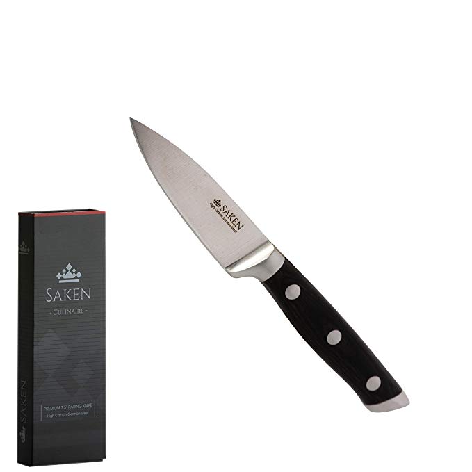 SAKEN Paring Knife, 3.5 Inch - Ultra Sharp, High Carbon German Stainless Steel Knives - Luxury Gift Box – Perfect Gift for any Home Cook/Baker