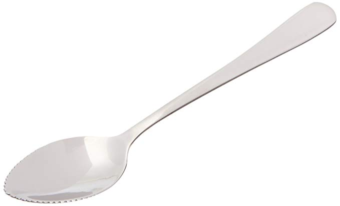 DURAWARE Stainless Steel Grapefruit Dessert Spoon, Serrated Edge, 1 pc, Silver