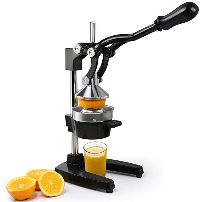 Extra Large Commercial Cast Iron Juice Press Juicer, Heavy Duty Restaurant Bar Lemon Orange Citrus Juicer (Black)