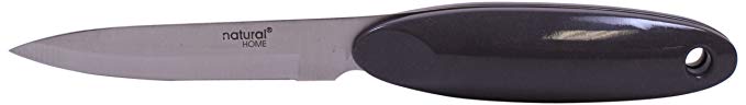 Natural Home Stainless Steel and Molded Bamboo Paring Knife, Large, Charcoal