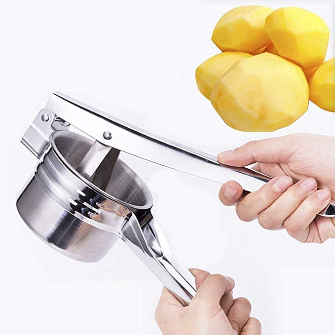 Aiyuli Stainless Steel Potato Ricer 3 Interchangeable Discs Potato Masher Mashed Potatoes Maker Food Presser Premium Baby Food Strainer Making Grapes, Lemon, Apples Other Fruit Juices