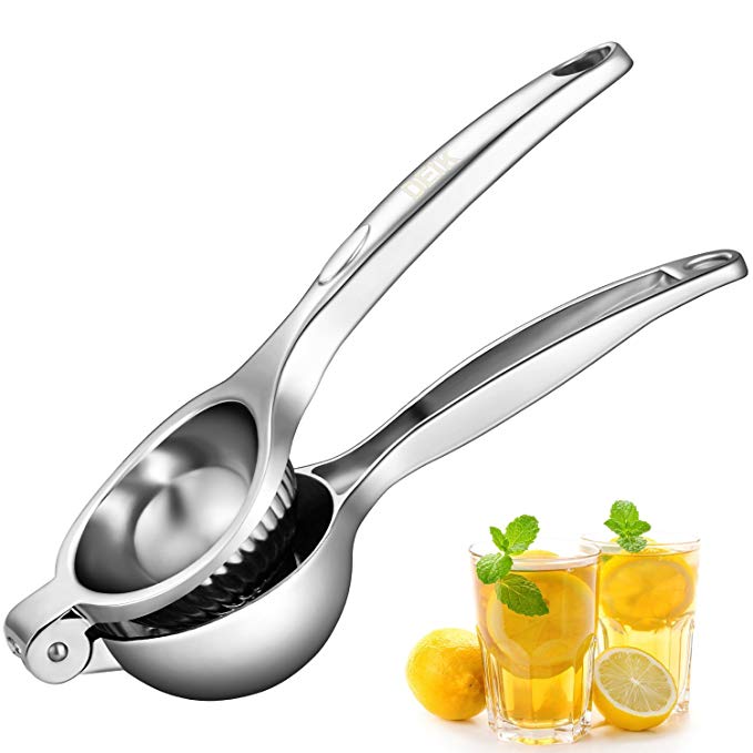 Deik Lemon Squeezer, Lime Juicer, Premium Stainless Steel Manual Citrus Press, Anti-corrosive Lime Squeezer with large bowl