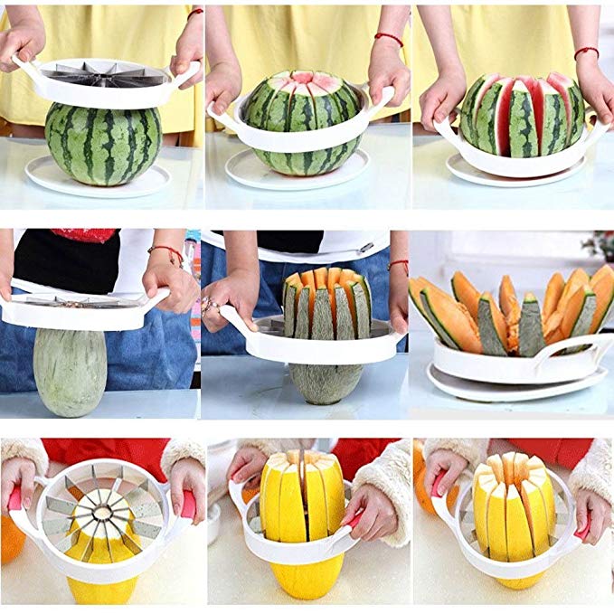 1pcs, Convenient Kitchen Fruit Cutting Tools Melon Cutter Slicer Cutter Watermelon Cantaloupe Knife Random Color