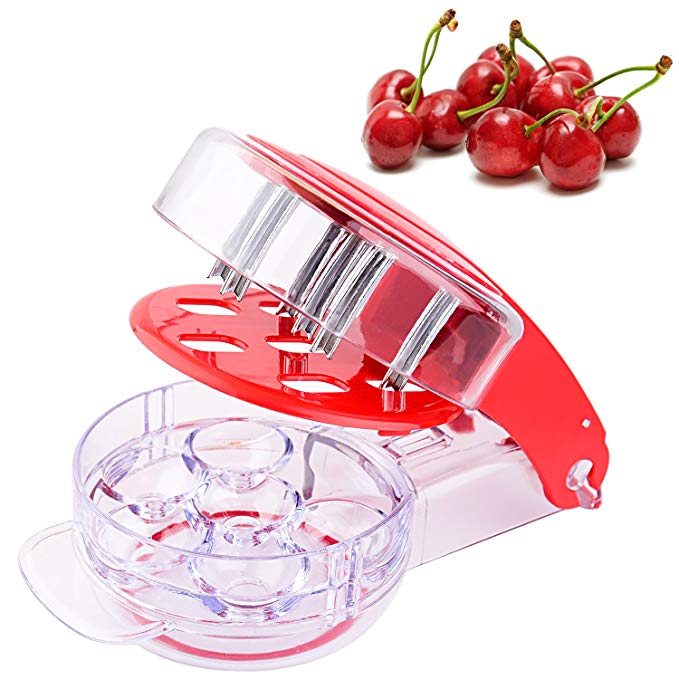 SENDIN Cherry Pitter Tool 6 Cherries Olive Red Jujube Cherry Stone Remover for Juicing Stew Soup Kitchen Utensils & Gadgets (1)