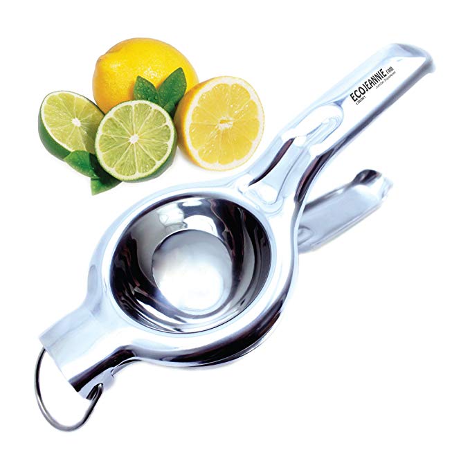 TOP RATED EcoJeannie Heavy Duty Jumbo Size Food Grade #304 Stainless Steel Lemon Juicer (LS0001), Commercial Grade Unbreakable Anti-Corrosive Premium Quality Manual Squeezer,Citrus Juicer, Lime Juicer