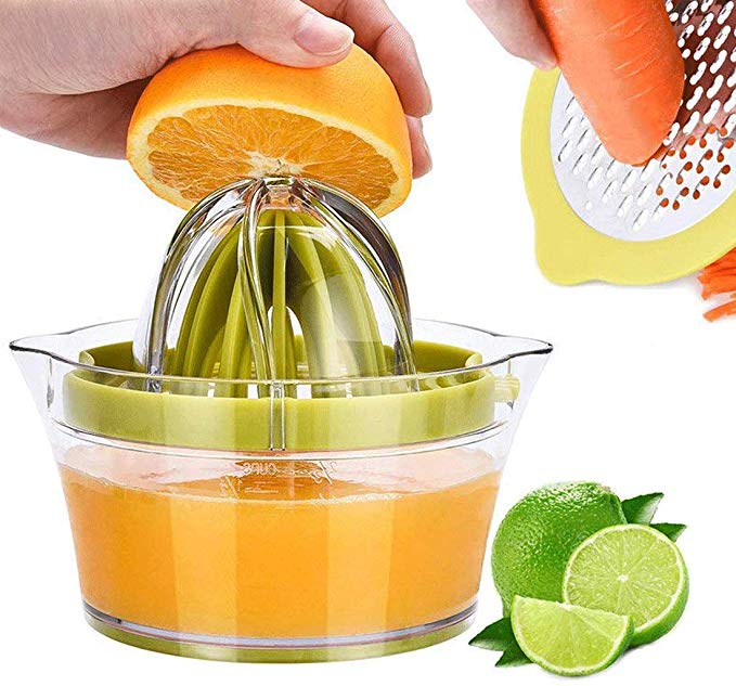 Citrus Juicer Lemon Orange Juicer Manual Hand Squeezer With Built-In Measuring Cup And Grater