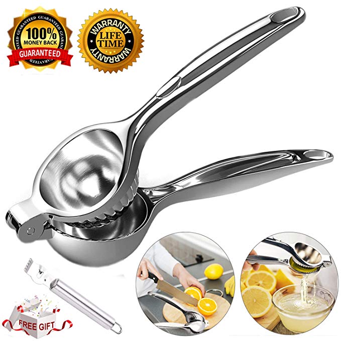 Lemon Squeezer Hand Manual Lemon Squeezers - Lime Hand Juice Lemon Squeezer Press Citrus Press Juicers Squeezer, Premium Quality Lime Lemon Squeezer, Manual Citrus Press Juicer with Zester