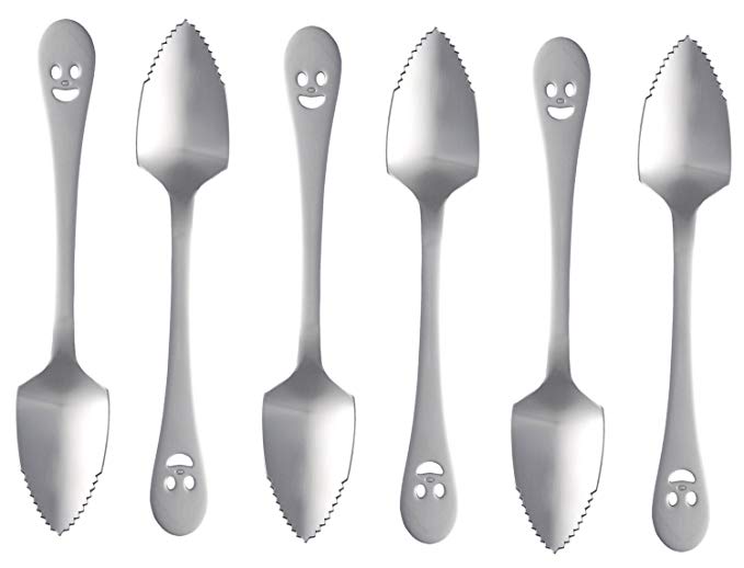 Happy Face High Grade Stainless Steel Grapefruit Spoons (set of 6), made in Japan