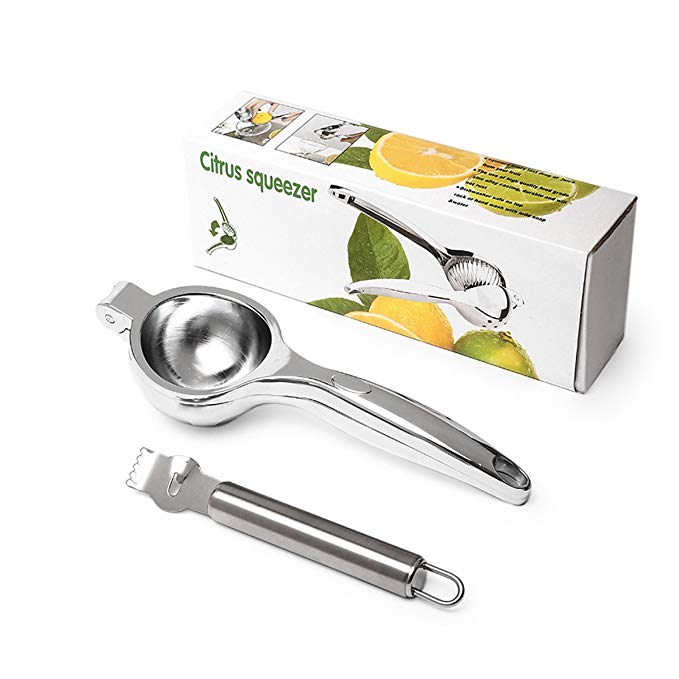 ANTING Lemon Lime Squeezer with Zester Grater,Premium Quality Stainless Steel Anti-corrosive Manual Citrus Press Juicer