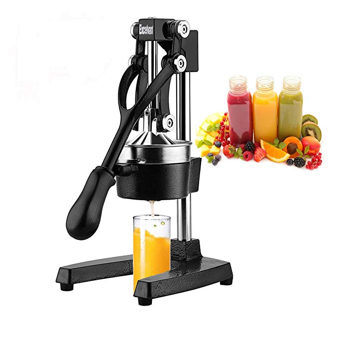 Excelvan Hand Press Citrus Commercial Juicer Pro Manual Fruit Fresh Squeezer with Stainless Steel Funnel Black