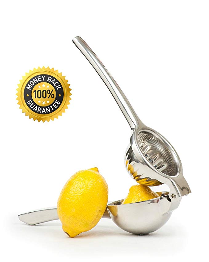 Heavy Duty Citrus Press - Stainless Steel, Large Size, Lemon Squeezer, Non-toxic - Extract More Juice Without the Seeds