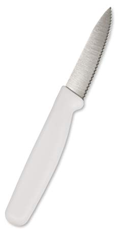 Crestware 3.5-Inch Paring Knife, High Carbon German Steel with White Handle, 24-Pack