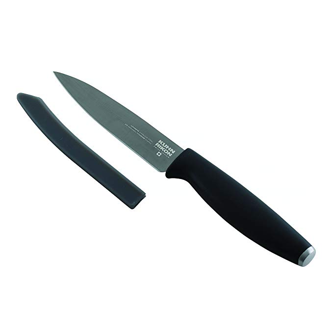 Kuhn Rikon 4-Inch Colori Titanium Paring Knife, Black/Silver