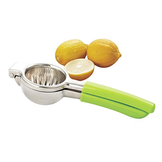 Cook N Home 02447 Manual Lemon/Citrus Hand Juicer Squeezer, with Silicone removable handle, Stainless Steel