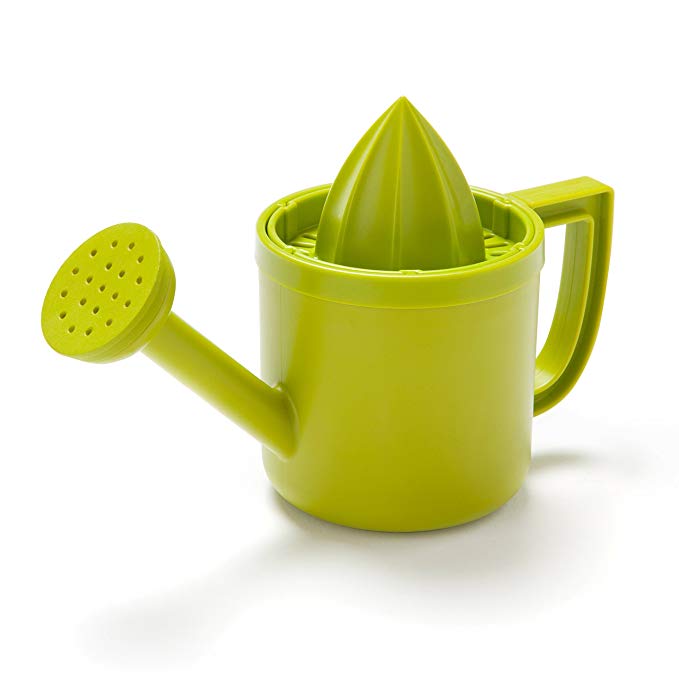 LEMONIERE by PELEG DESIGN: Original Watering Can-Shaped Juicer, Green Plastic Squeezer with Pourer for Lemon or Citrus Juice with Flip Lid for Storage