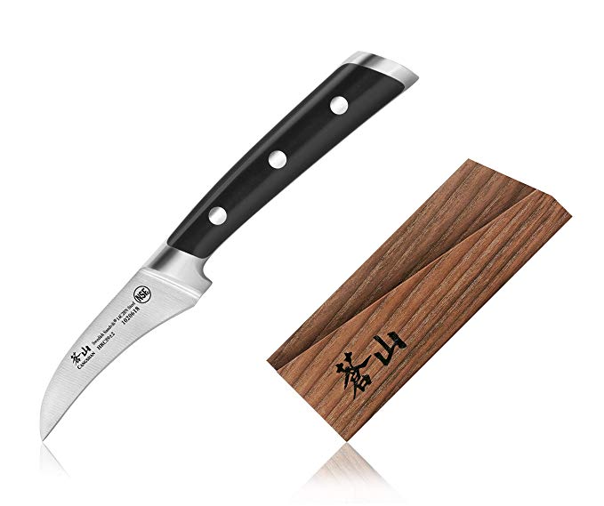 Cangshan TS Series 1020625 Swedish Sandvik 14C28N Steel Forged 2.75-Inch Peeling Knife and Wood Sheath Set