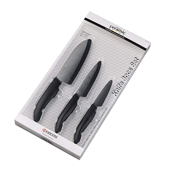 Kyocera FK-3PC-BKBK Ceramic Advanced Knife Set, 5.5